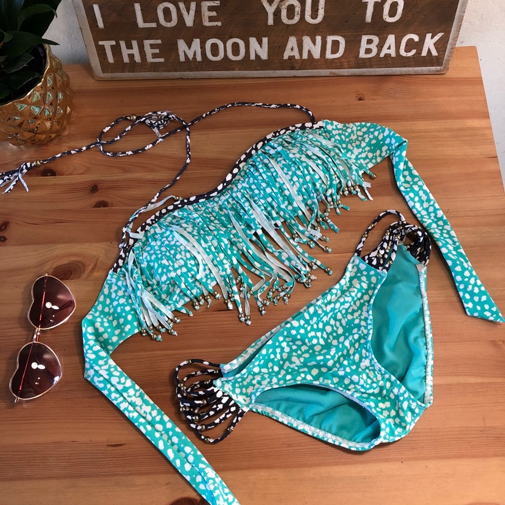 BOGO 🌈Raisins NWOT Fringe bandeau Bikini Set